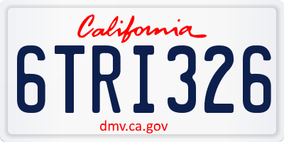CA license plate 6TRI326