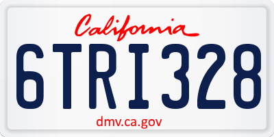 CA license plate 6TRI328