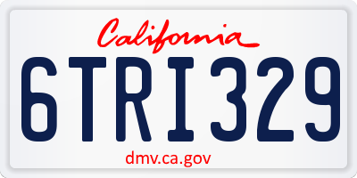 CA license plate 6TRI329