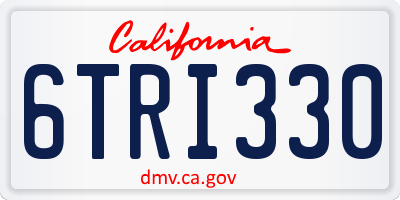 CA license plate 6TRI330