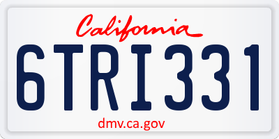 CA license plate 6TRI331
