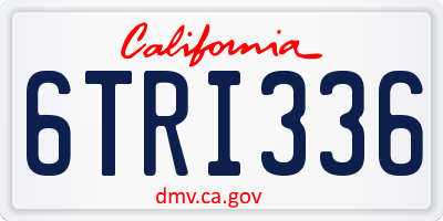 CA license plate 6TRI336