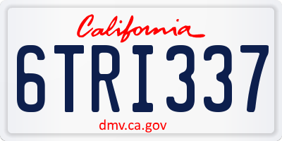 CA license plate 6TRI337
