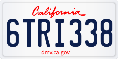 CA license plate 6TRI338