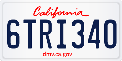 CA license plate 6TRI340