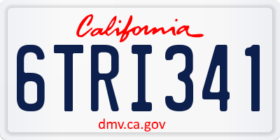 CA license plate 6TRI341