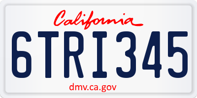 CA license plate 6TRI345