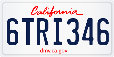 CA license plate 6TRI346