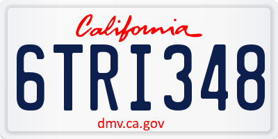 CA license plate 6TRI348