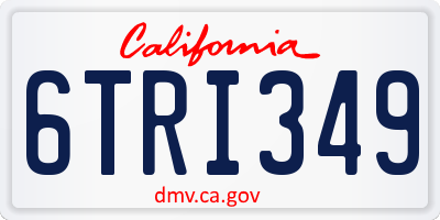 CA license plate 6TRI349