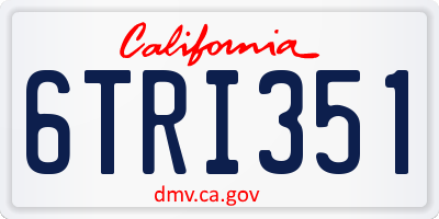 CA license plate 6TRI351