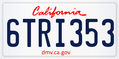 CA license plate 6TRI353