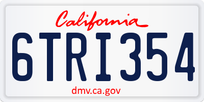 CA license plate 6TRI354