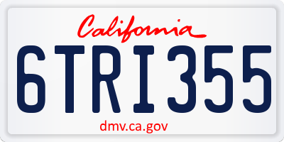 CA license plate 6TRI355