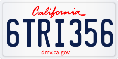 CA license plate 6TRI356
