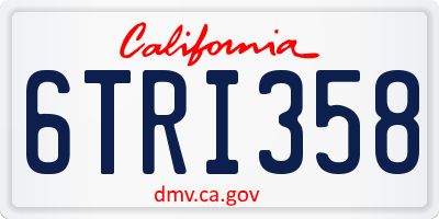 CA license plate 6TRI358