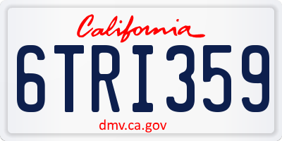 CA license plate 6TRI359