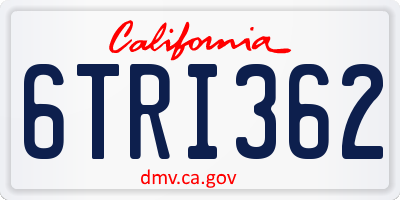 CA license plate 6TRI362