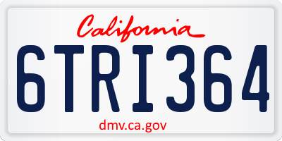 CA license plate 6TRI364