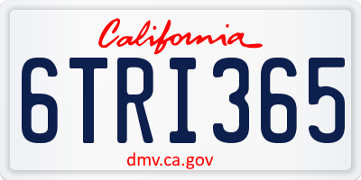 CA license plate 6TRI365