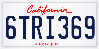 CA license plate 6TRI369