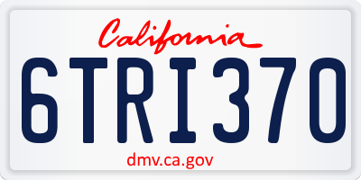 CA license plate 6TRI370