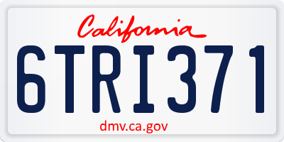 CA license plate 6TRI371