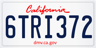 CA license plate 6TRI372