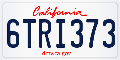 CA license plate 6TRI373