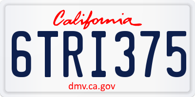 CA license plate 6TRI375