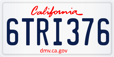 CA license plate 6TRI376