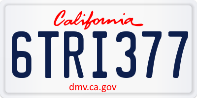 CA license plate 6TRI377
