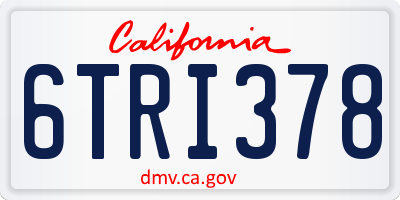 CA license plate 6TRI378