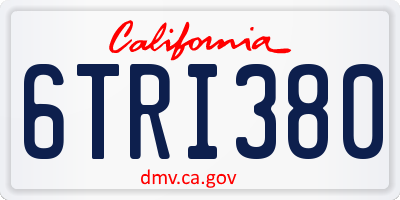 CA license plate 6TRI380