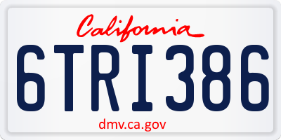 CA license plate 6TRI386