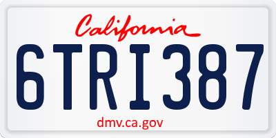 CA license plate 6TRI387