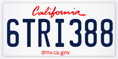 CA license plate 6TRI388