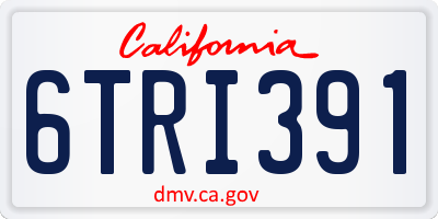 CA license plate 6TRI391