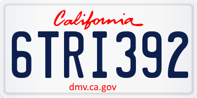 CA license plate 6TRI392