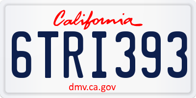 CA license plate 6TRI393