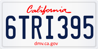 CA license plate 6TRI395