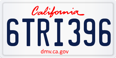 CA license plate 6TRI396