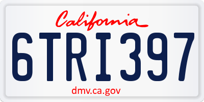 CA license plate 6TRI397