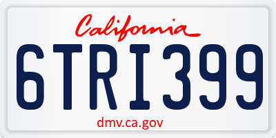 CA license plate 6TRI399