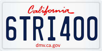 CA license plate 6TRI400