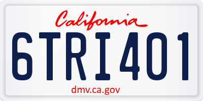 CA license plate 6TRI401