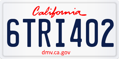 CA license plate 6TRI402