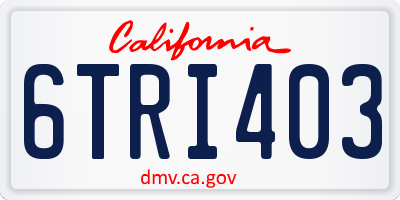 CA license plate 6TRI403