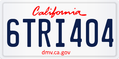 CA license plate 6TRI404