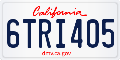 CA license plate 6TRI405